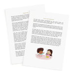 Beispielseiten aus dem Human Design Reading für Kinder als PDF Download zum Thema Mahlzeiten und Ernährung mit Kinderillustration